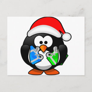 Christmas Penguin Holiday Postcard