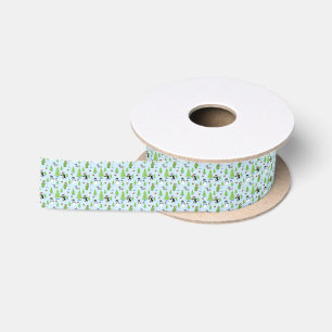 Christmas penguin ice skating and bear fisherman satin ribbon