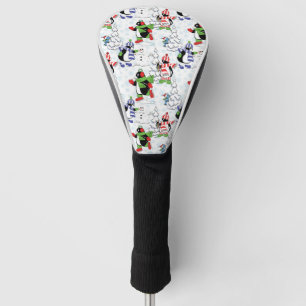 Christmas penguin ice skating golf head cover