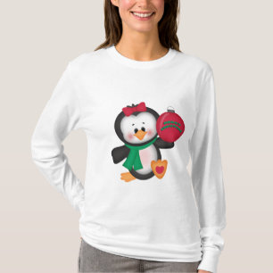 Christmas Penguin long sleeve nano t-shirt
