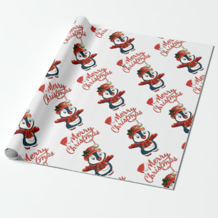 Christmas Penguin Matte Wrapping Paper, 30" x 6' Wrapping Paper