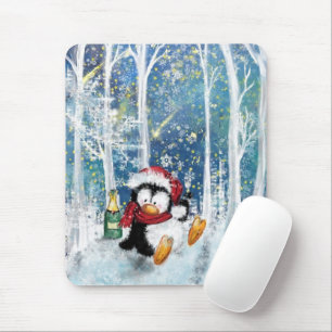 Christmas Penguin Mouse Pad