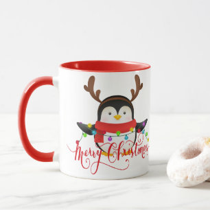 Christmas penguin mug
