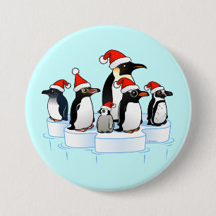 Christmas Penguin Party 7.5 Cm Round Badge