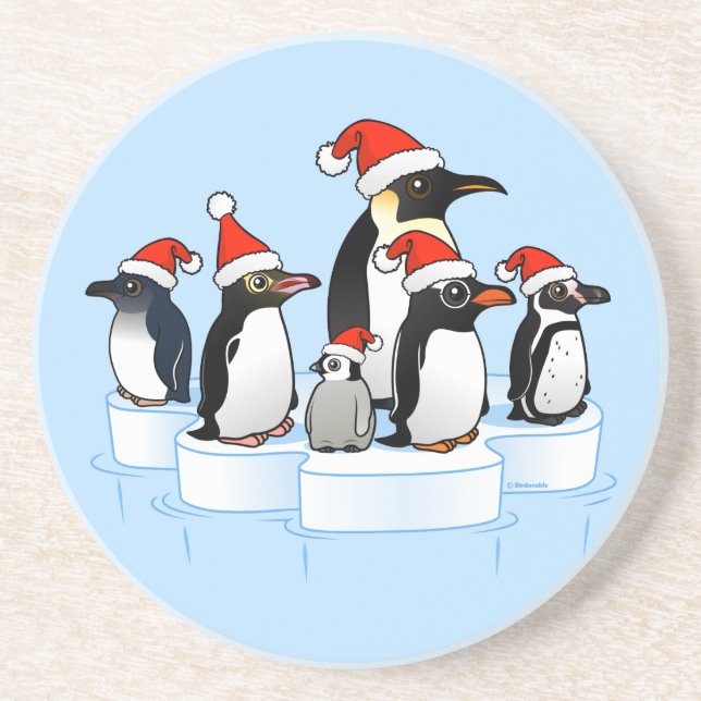Christmas Penguin Party Coaster (Front)