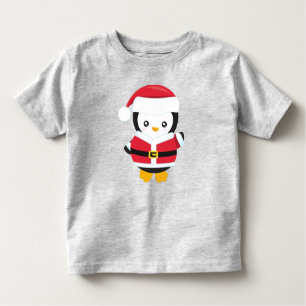 Christmas Penguin, Penguin With Santa Hat, Belt Toddler T-Shirt