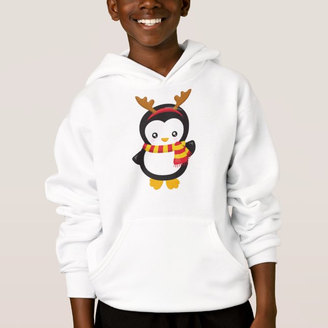 Christmas Penguin, Penguin With Scarf, Antlers (Front)