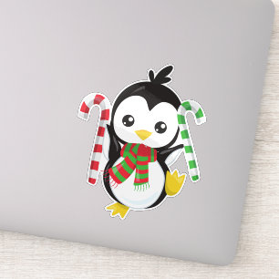 Christmas Penguin, Penguin With Scarf, Candy Cane