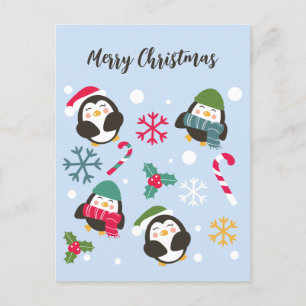 Christmas Penguin Postcard