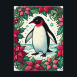 Christmas Penguin                                  Postcard<br><div class="desc">The Christmas penguin is a beloved holiday symbol, capturing the magic of Christmastime with its playful charm. Often featured in vintage holiday décor, penguins bring a whimsical touch to Xmas celebrations. Their association with winter makes them perfect for festive decorations, from cosy sweaters to holiday cards. Pairing adorable penguins with...</div>