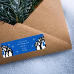 Christmas Penguin Return Address Blue Return Address Label<br><div class="desc">This Christmas,  make your holiday greetings extra special with our Penguin Family Return Address. Fun,  quirky and easily personalised these are a great way to send some Christmas cheer this holiday season.</div>
