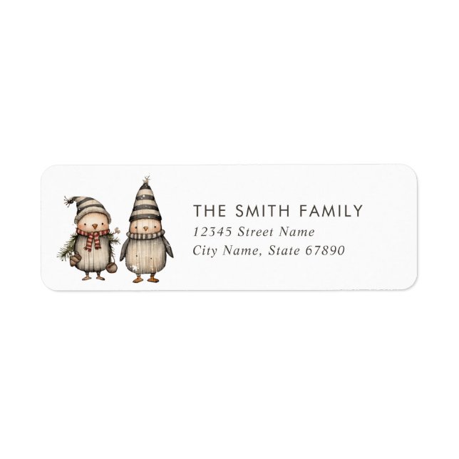 Christmas Penguin Return Address Labels (Front)