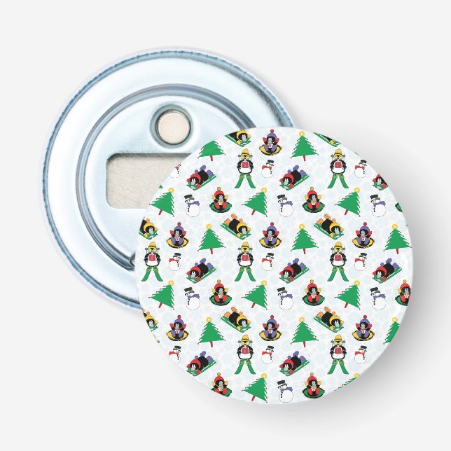 Christmas penguin skiing bottle opener (Front)