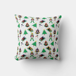 Christmas penguin skiing cushion