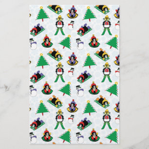 Christmas penguin skiing stationery