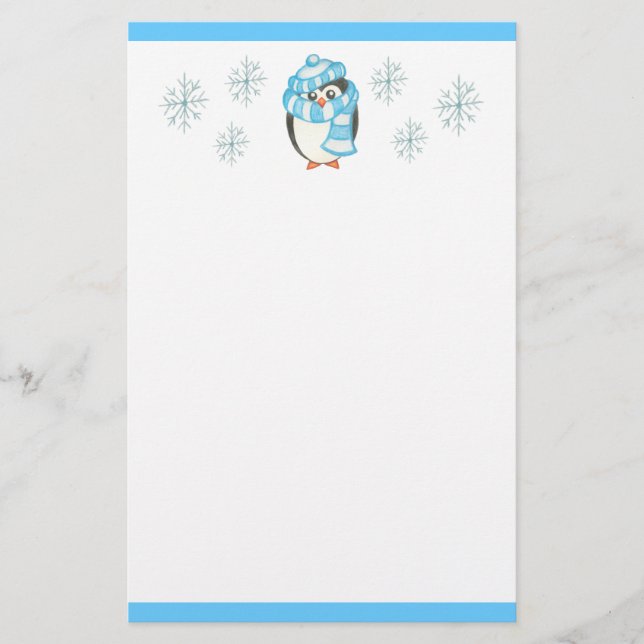Christmas Penguin Stationery (Front)
