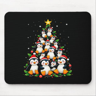 Christmas Penguin Tree Cute Holiday Animal Mouse Pad