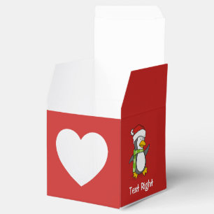 Christmas penguin walking on snow favour box
