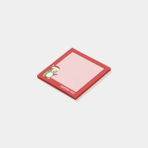 Christmas penguin walking on snow post-it notes