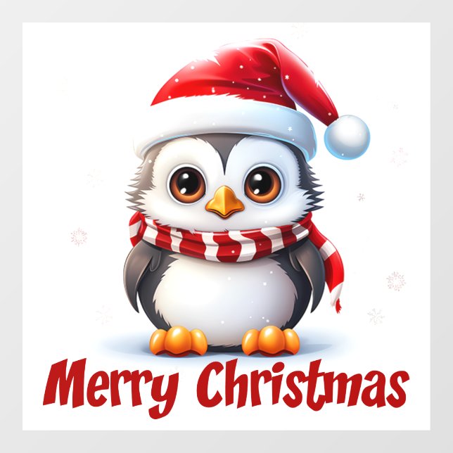Christmas Penguin Window Cling (Sheet)