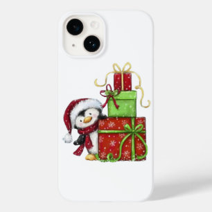 Christmas Penguin with Gifts - Festive Fun Decor Case-Mate iPhone 14 Case