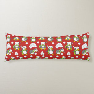 Christmas penguins background body cushion
