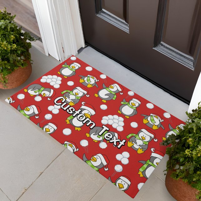 Christmas penguins background doormat (Creator Uploaded)