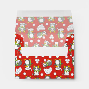 Christmas penguins background envelopes