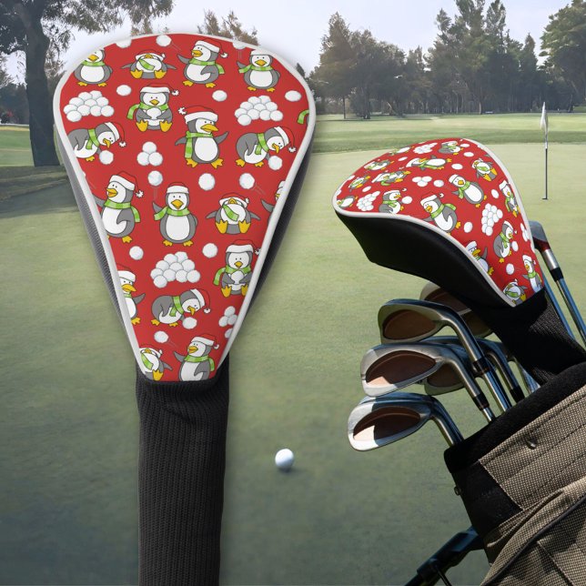 Christmas penguins background golf head cover (Creator Uploaded)