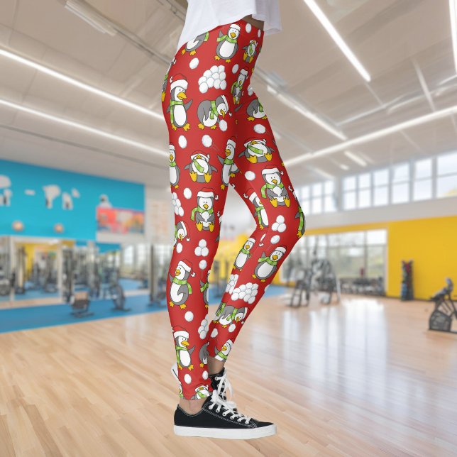 Christmas penguins background leggings (Creator Uploaded)