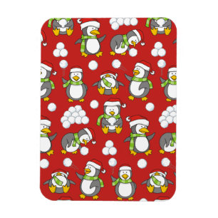 Christmas penguins background magnet