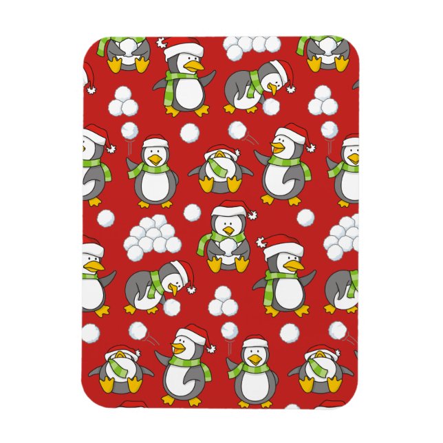 Christmas penguins background magnet (Vertical)