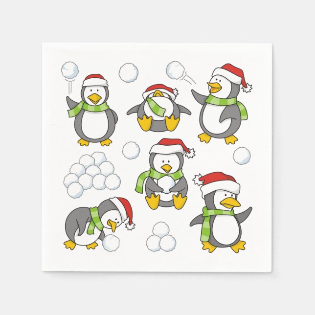 Christmas penguins background napkin (Front)