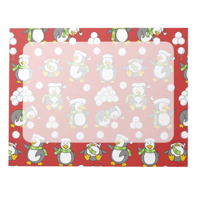Christmas penguins background notepad (Front)