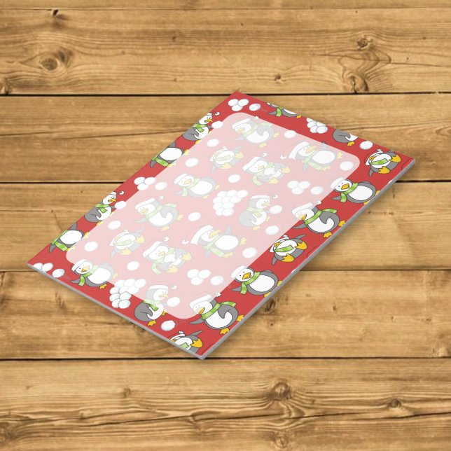 Christmas penguins background notepad (Creator Uploaded)