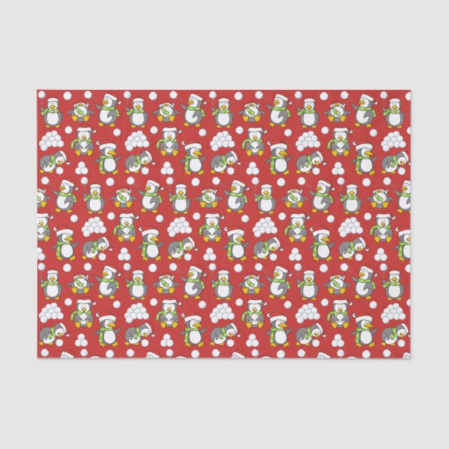 Christmas penguins background tissue paper (Front)