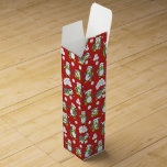 Christmas penguins background wine box<br><div class="desc">Seamless cute and happy little penguins cartoon background wearing santa hats and scarfs and playing with snowballs.</div>