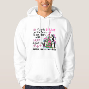 Christmas Penguins Breast Cancer Hoodie
