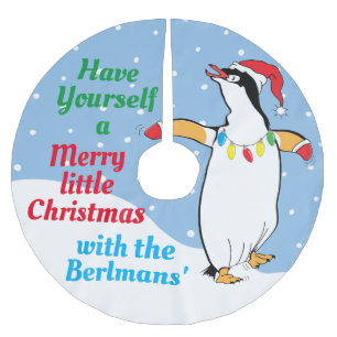 Christmas Penguins Brushed Polyester Tree Skirt