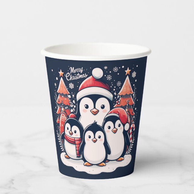 Christmas Penguin's by Rp  Paper Cups (Front)