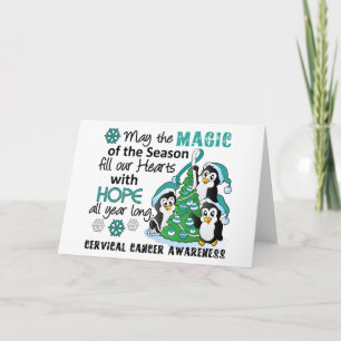 Christmas Penguins Cervical Cancer Holiday Card