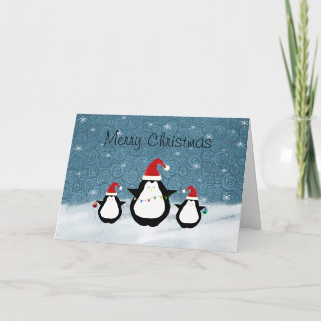 Christmas Penguins Christmas Card (Front)