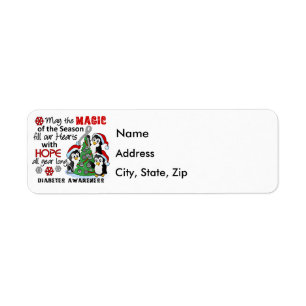 Christmas Penguins Diabetes Return Address Label