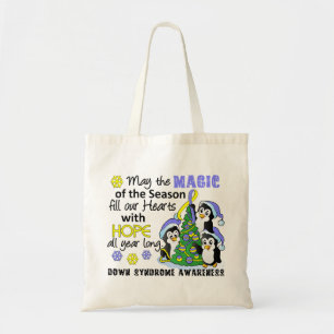 Christmas Penguins Down Syndrome Tote Bag