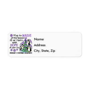 Christmas Penguins Hodgkin's Lymphoma Return Address Label