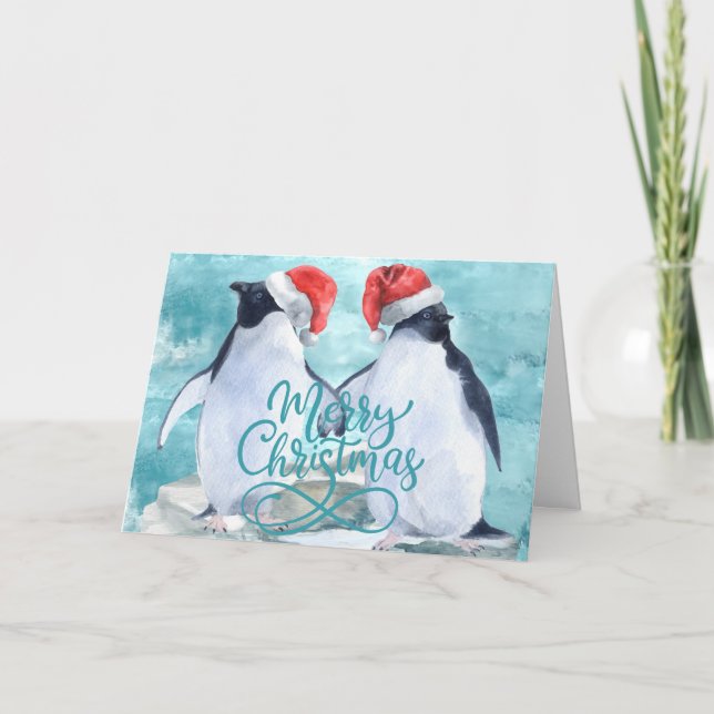 Christmas Penguins Holiday Card (Front)