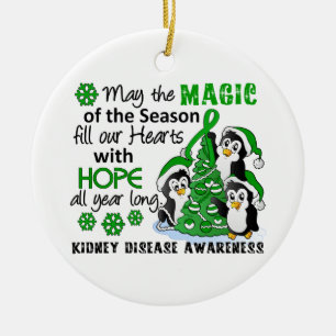 Christmas Penguins Kidney Disease Ceramic Tree Decoration