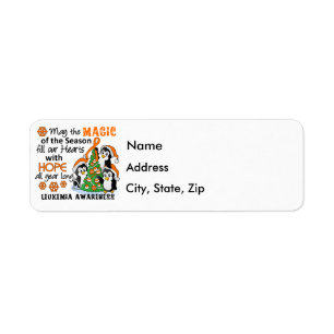 Christmas Penguins Leukaemia Return Address Label