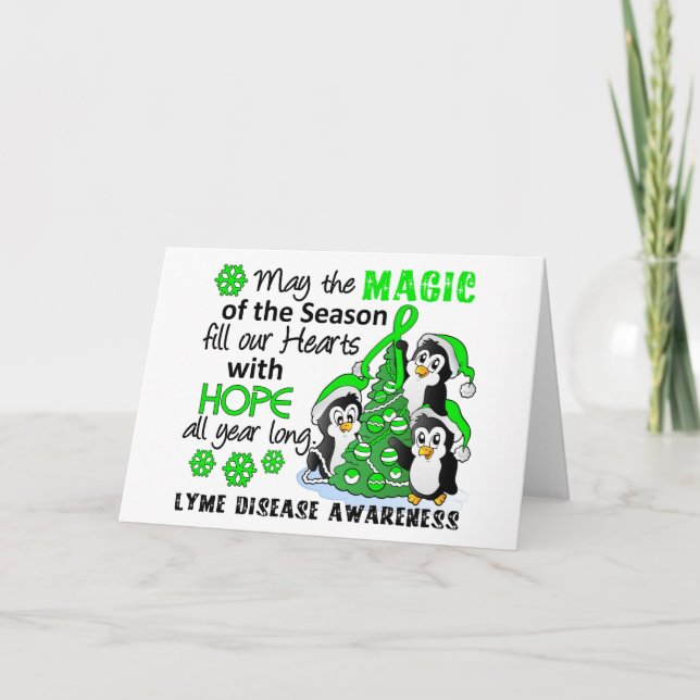 Christmas Penguins Lyme Disease Holiday Card (Front)