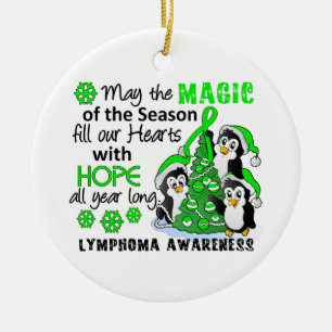 Christmas Penguins Lymphoma Ceramic Tree Decoration